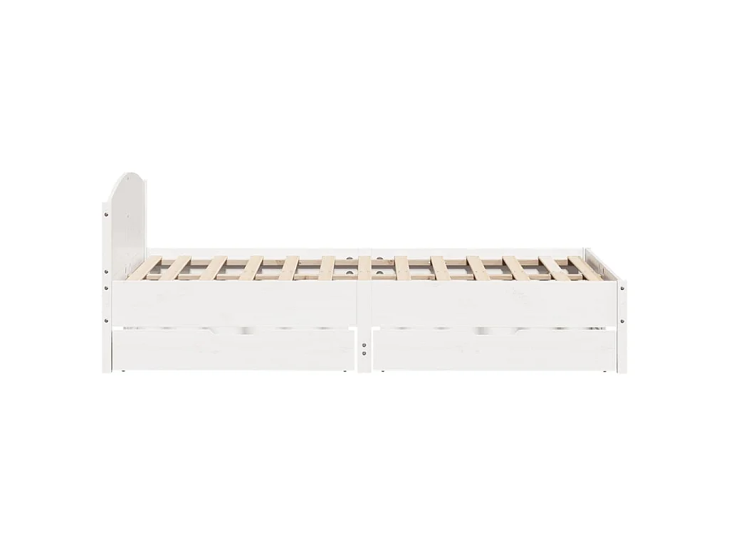 Estructura de cama sin colchón madera de pino blanca 140x190 cm