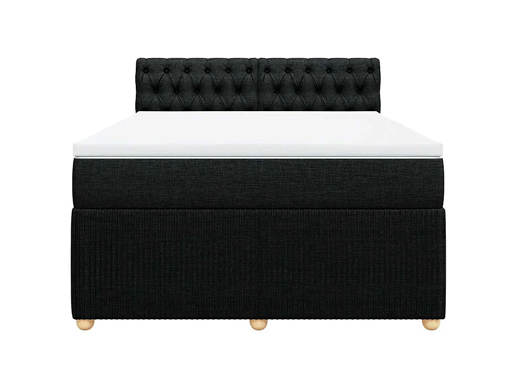 Boxspringbett mit Matratze Schwarz 140x190 cm Stoff
