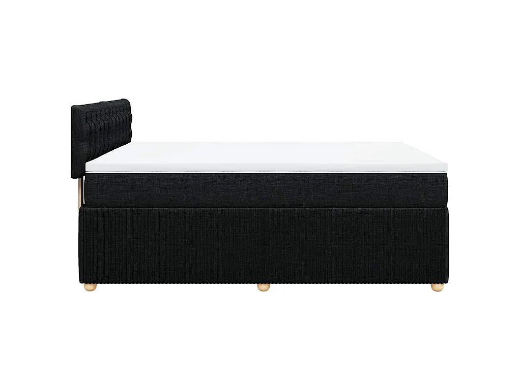 Boxspringbett mit Matratze Schwarz 140x190 cm Stoff
