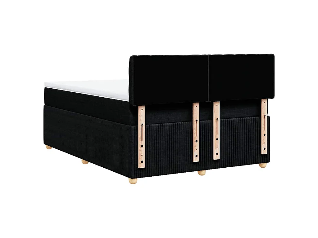 Boxspringbett mit Matratze Schwarz 140x190 cm Stoff