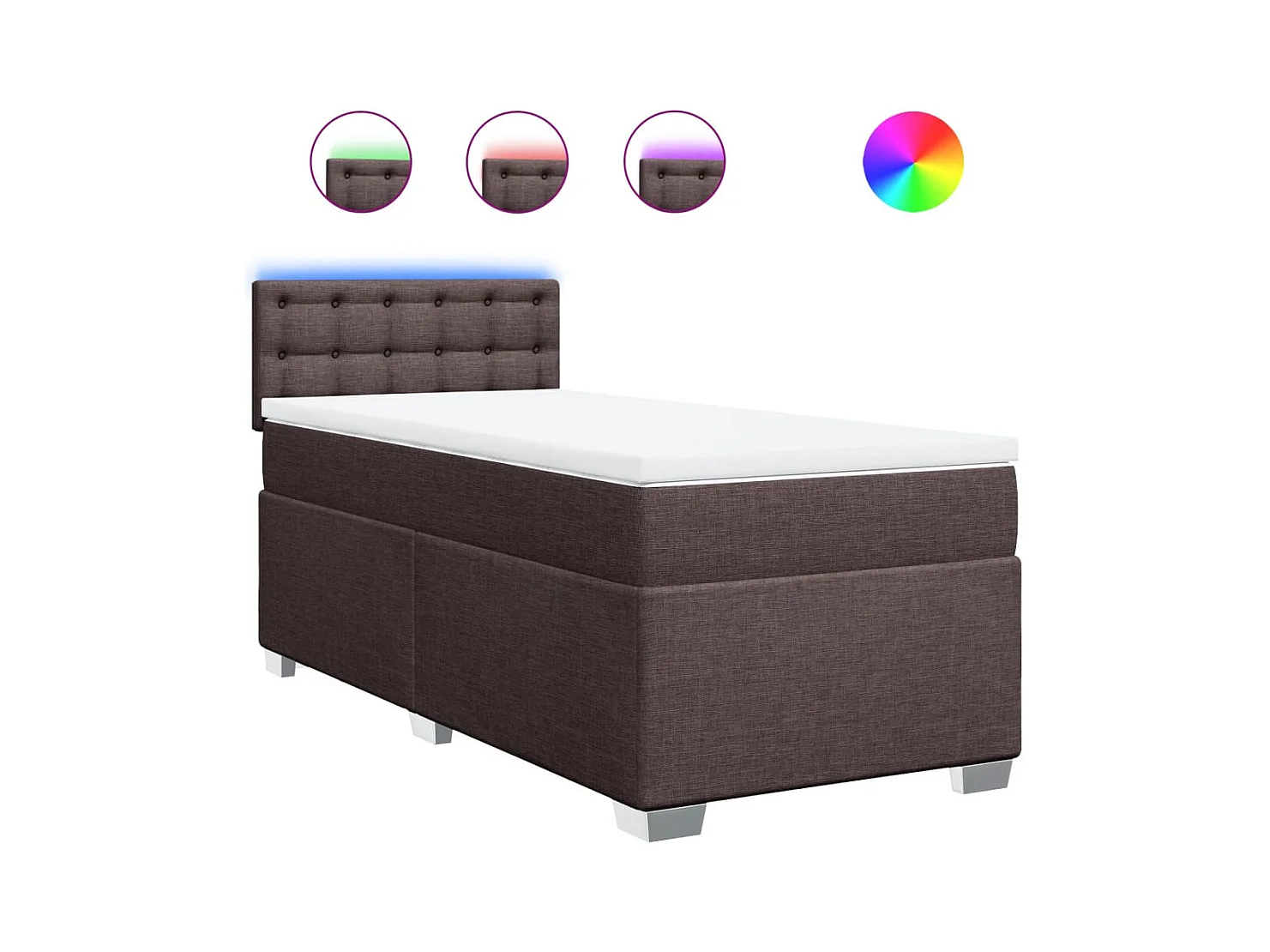 Sommier à lattes de lit avec matelas Marron foncé 90x200 cm