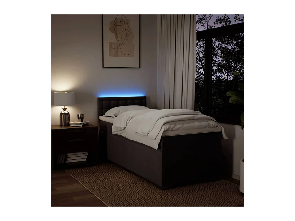 Sommier à lattes de lit avec matelas Marron foncé 90x200 cm