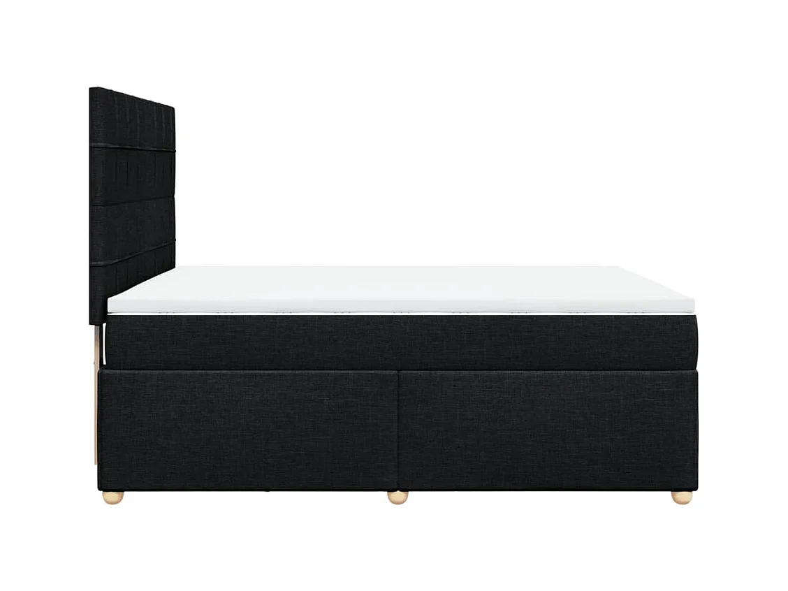 Giroletto a Molle con Materasso Nero 160x200 cm in Tessuto