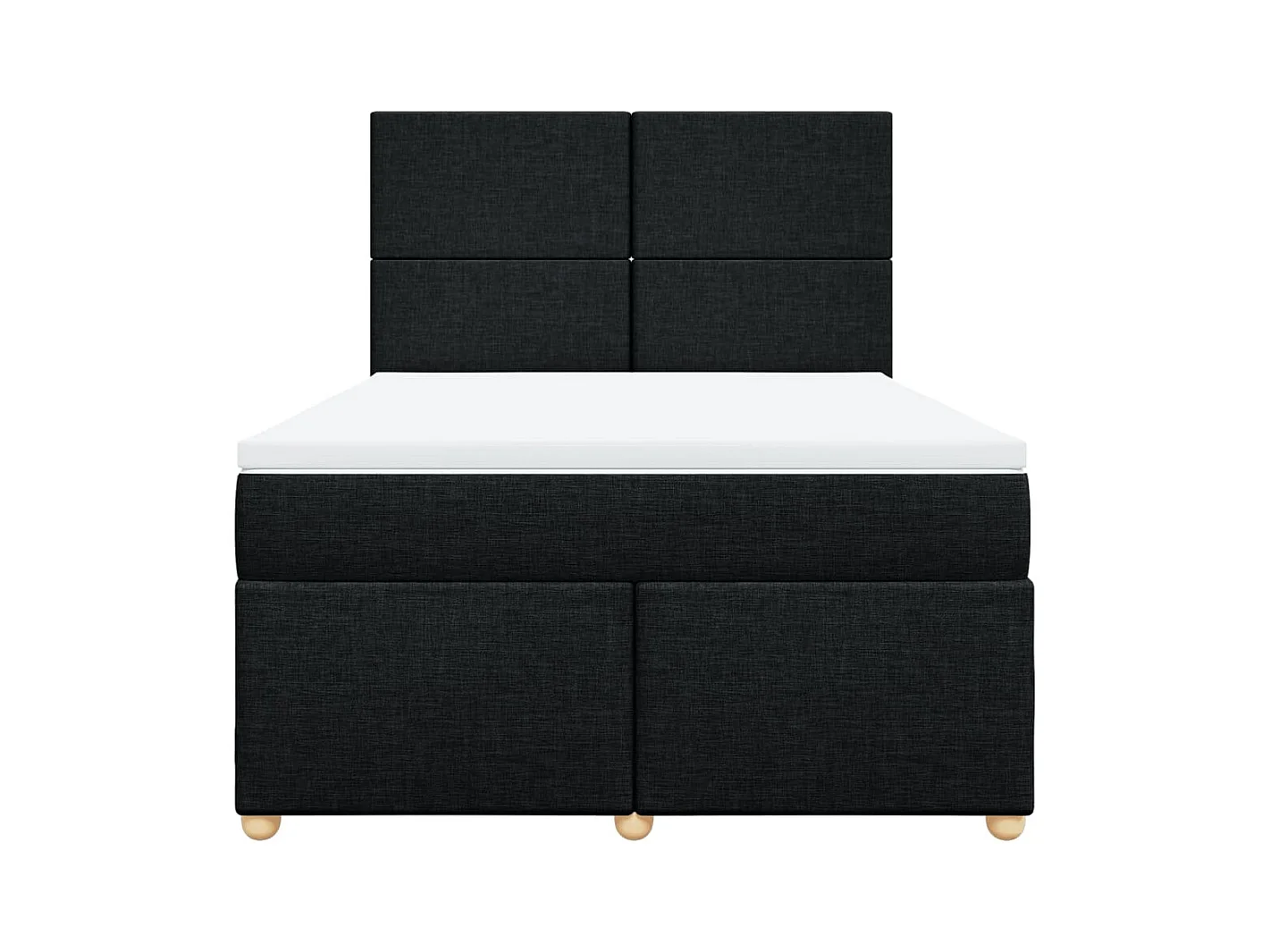 Boxspringbett mit Matratze Schwarz 140x190 cm Stoff