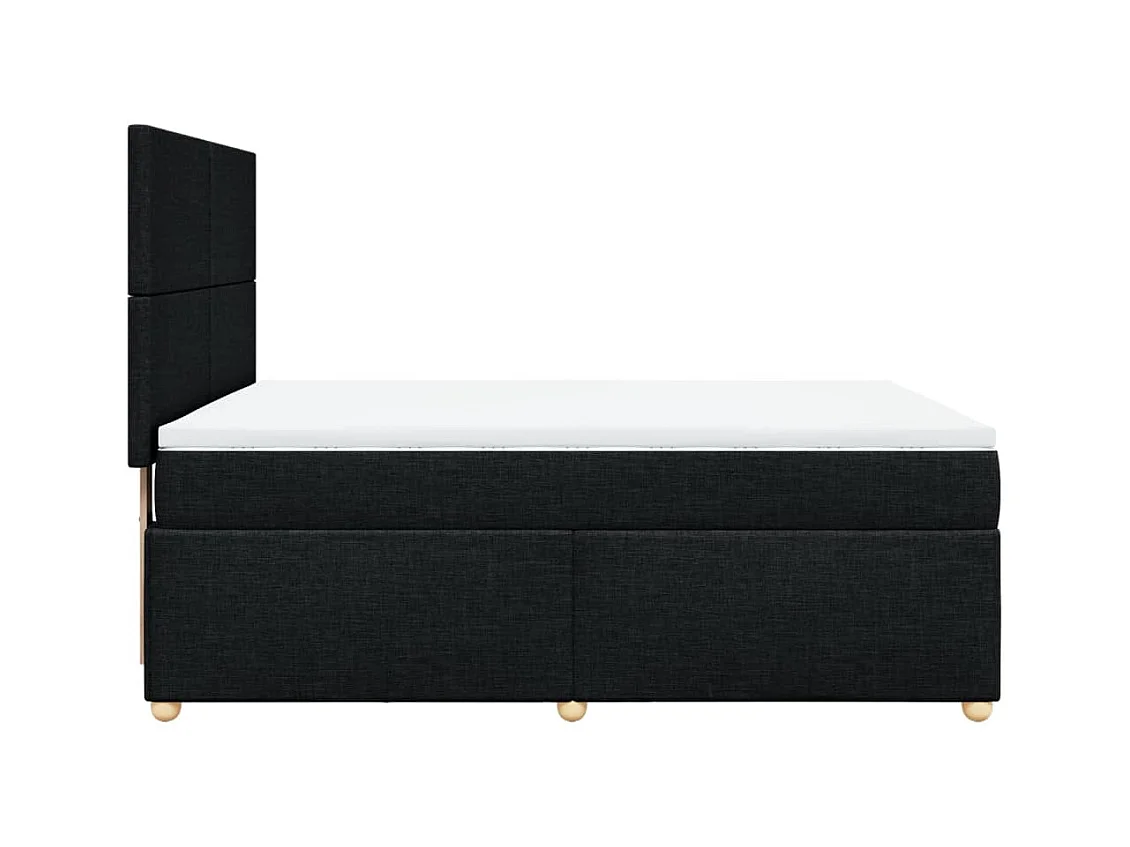Boxspringbett mit Matratze Schwarz 140x190 cm Stoff