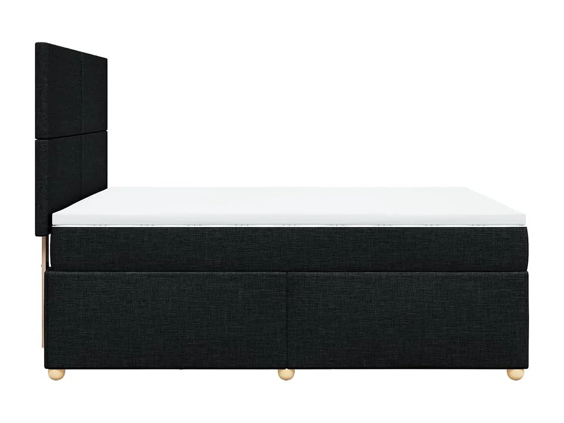 Boxspring met matras stof zwart 140x190 cm
