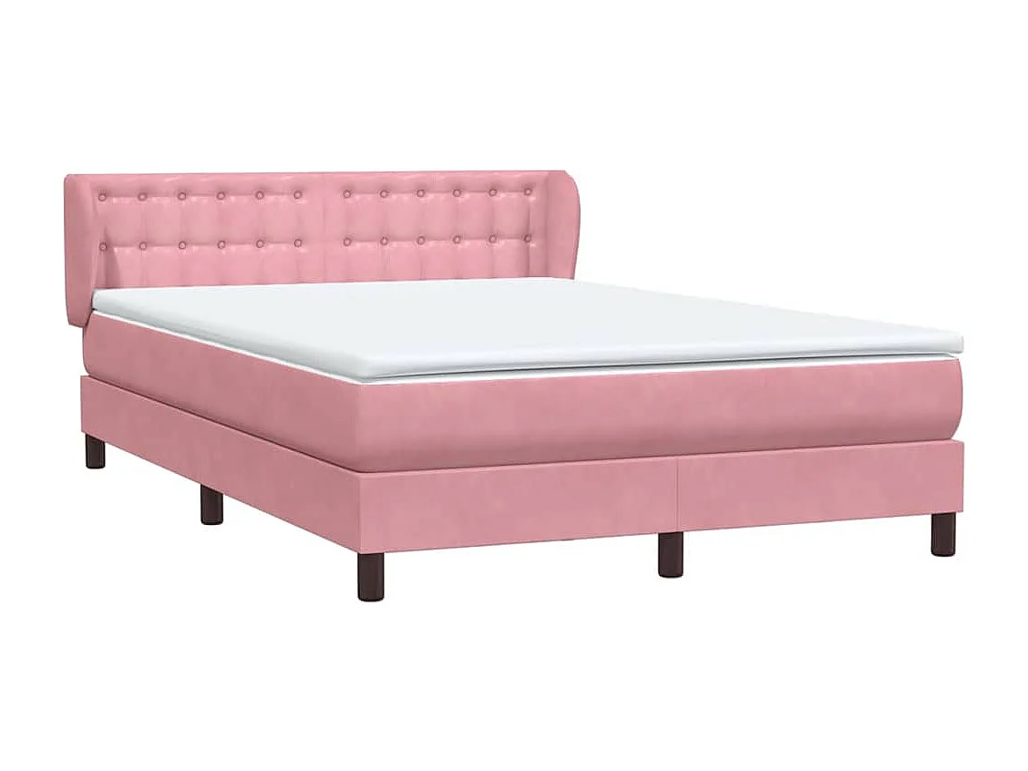 Boxspringbett mit Matratze Rosa 160x220 cm Samt
