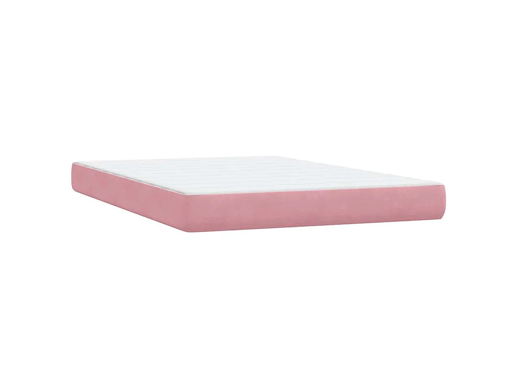 Giroletto a Molle con Materasso Rosa 160x220 cm in Velluto