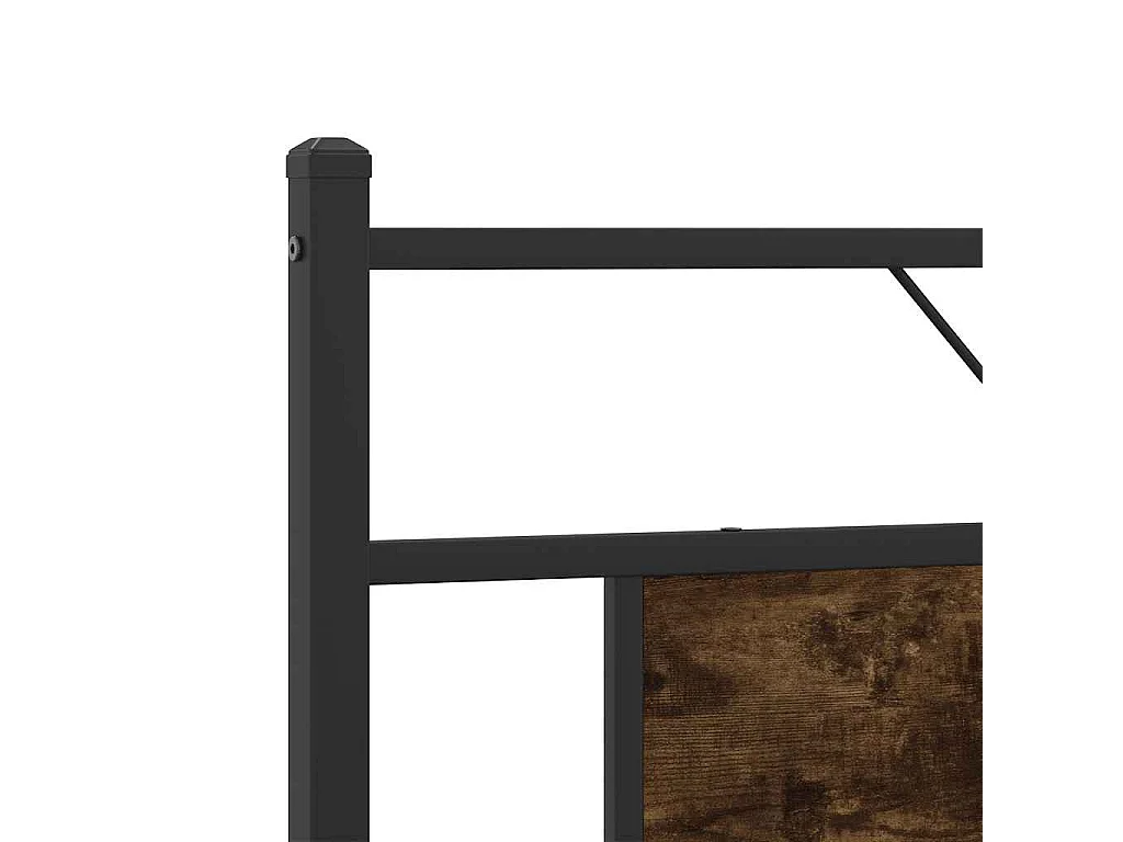 Cadre de lit en métal sans matelas chêne fumé 160x200 cm