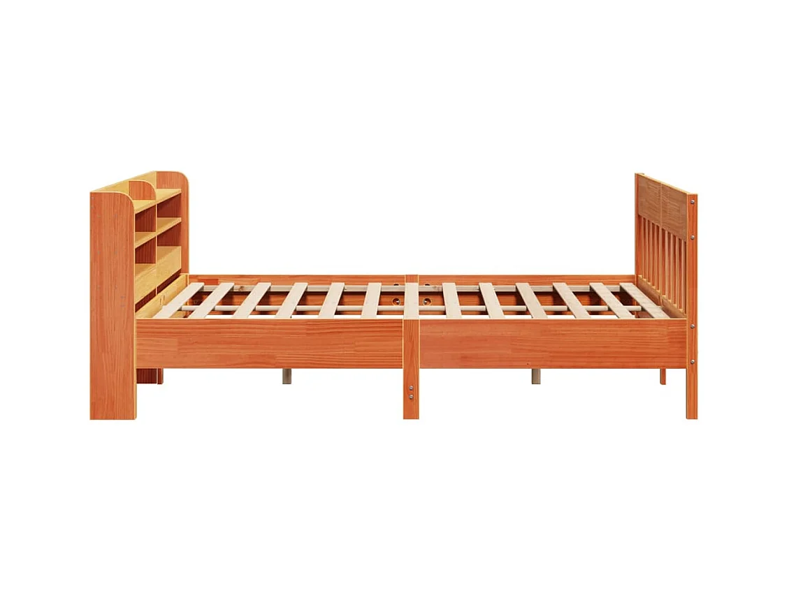 Cadre de lit sans matelas cire marron 180x200cm bois pin massif