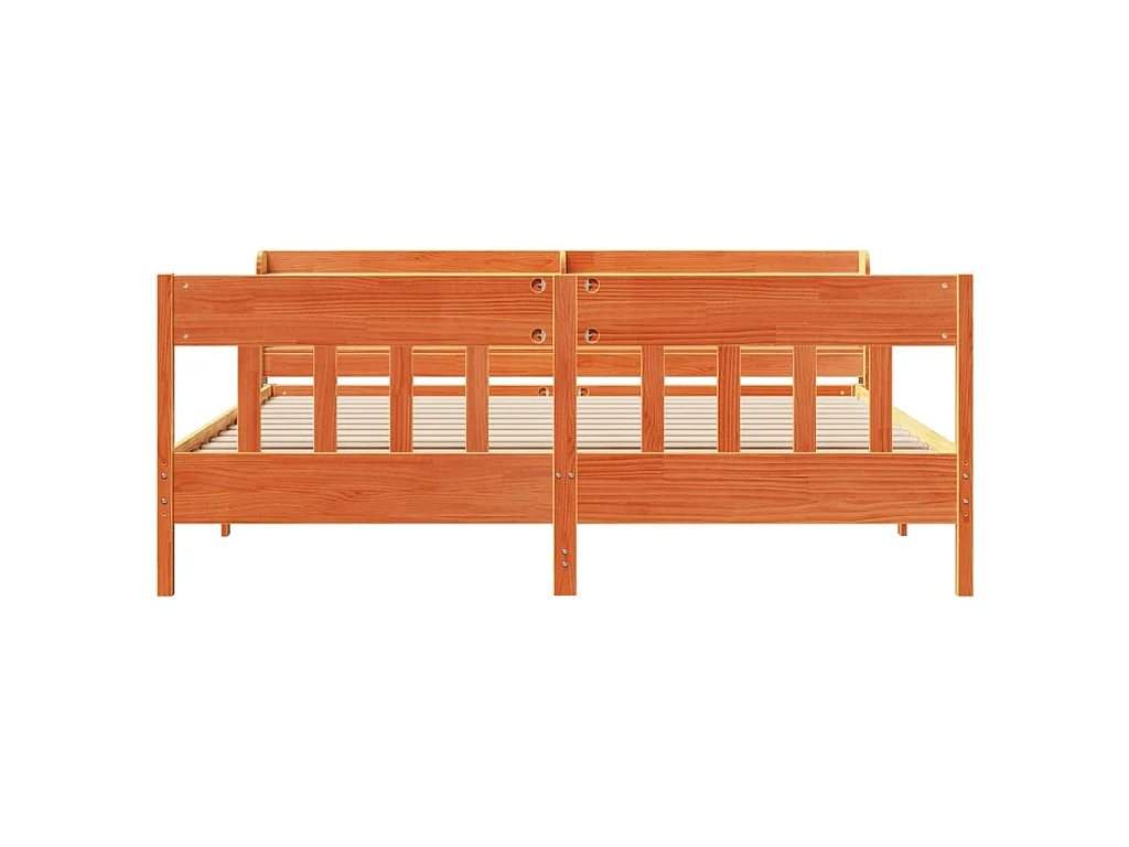 Bedframe zonder matras massief grenenhout wasbruin 180x200 cm