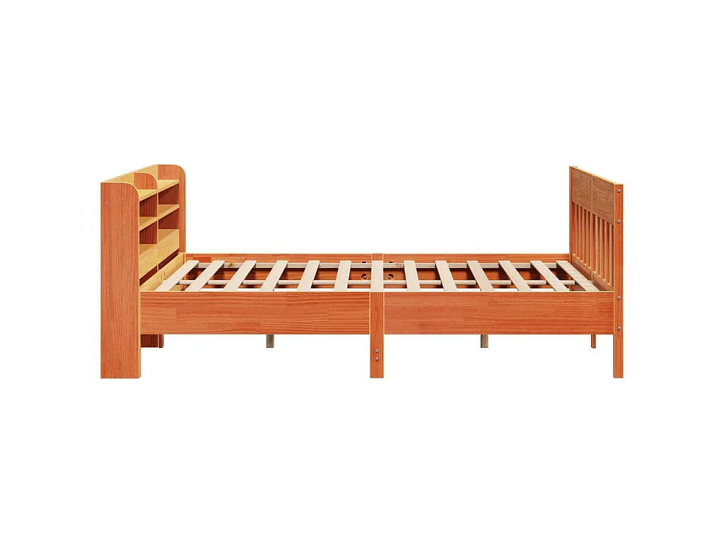 Bedframe zonder matras massief grenenhout wasbruin 180x200 cm