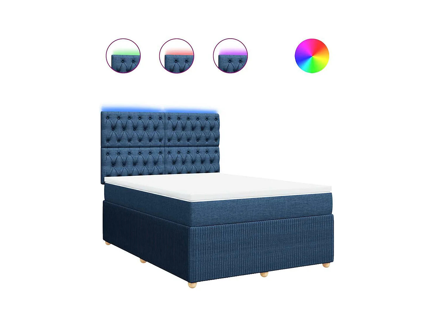 Boxspring met matras stof blauw 160x200 cm