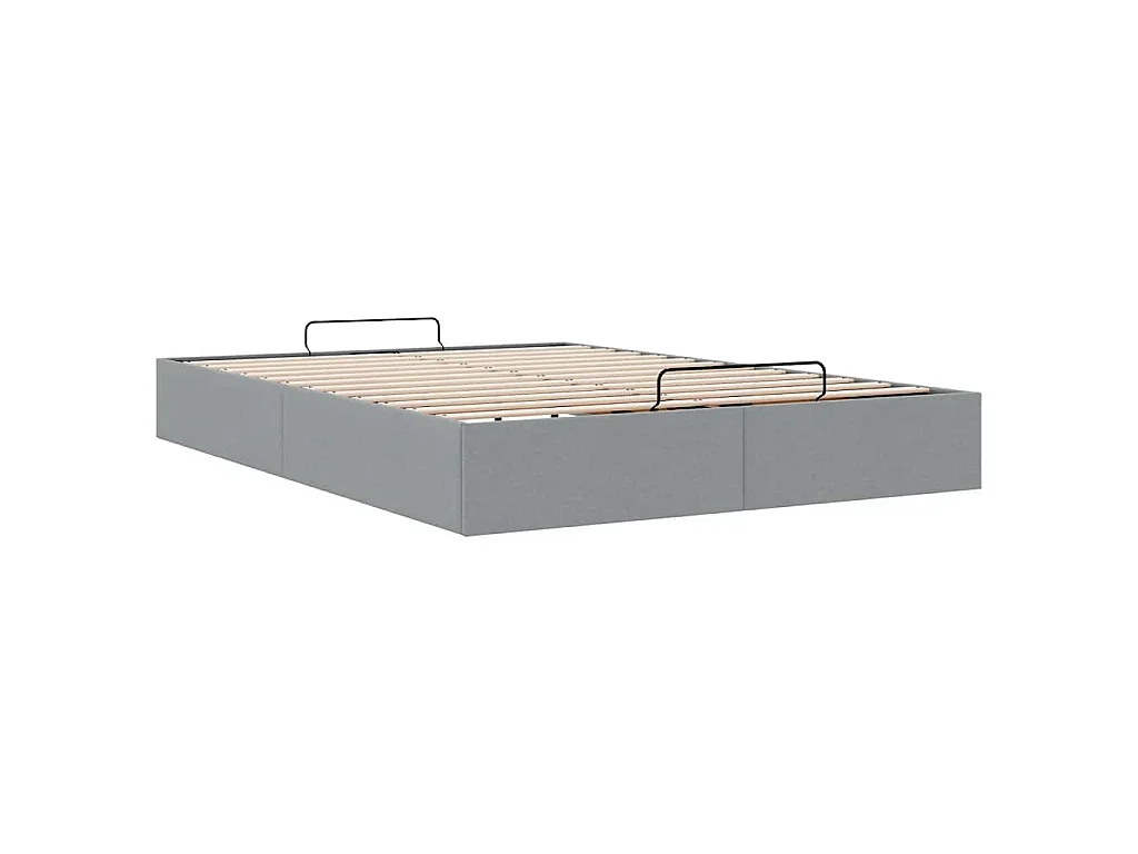 Estrutura de cama otomana sem colchão 140x190 cm cinzento claro