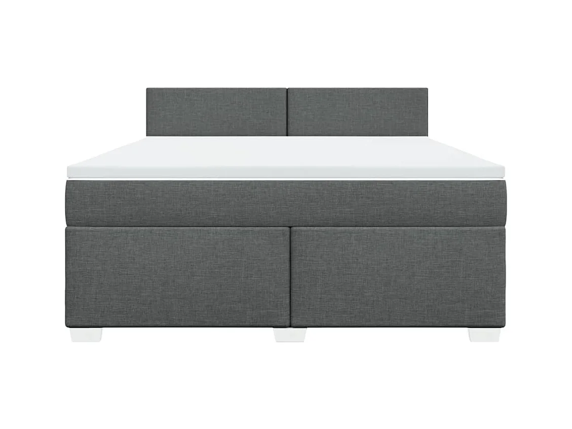 Sommier à lattes de lit avec matelas Gris foncé 180x200cm Tissu