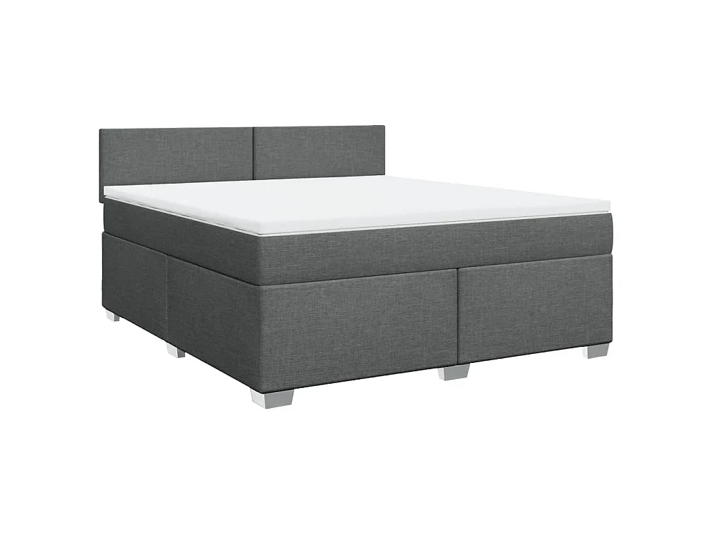Boxspringbett mit Matratze Dunkelgrau 180x200 cm Stoff