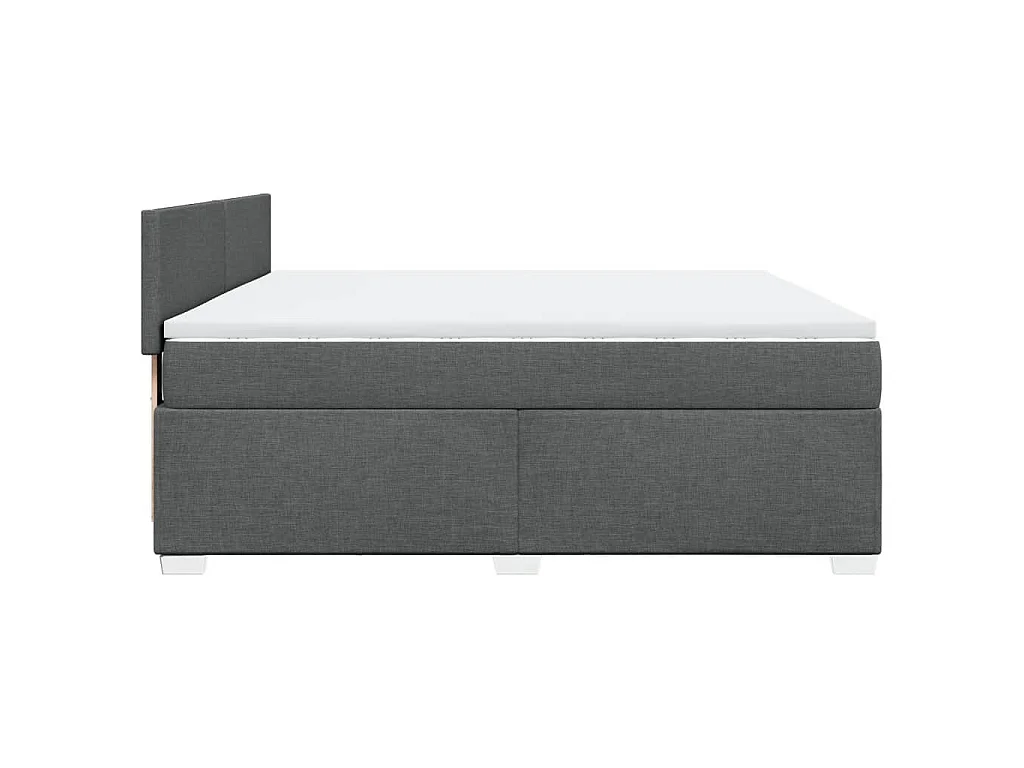 Boxspringbett mit Matratze Dunkelgrau 180x200 cm Stoff
