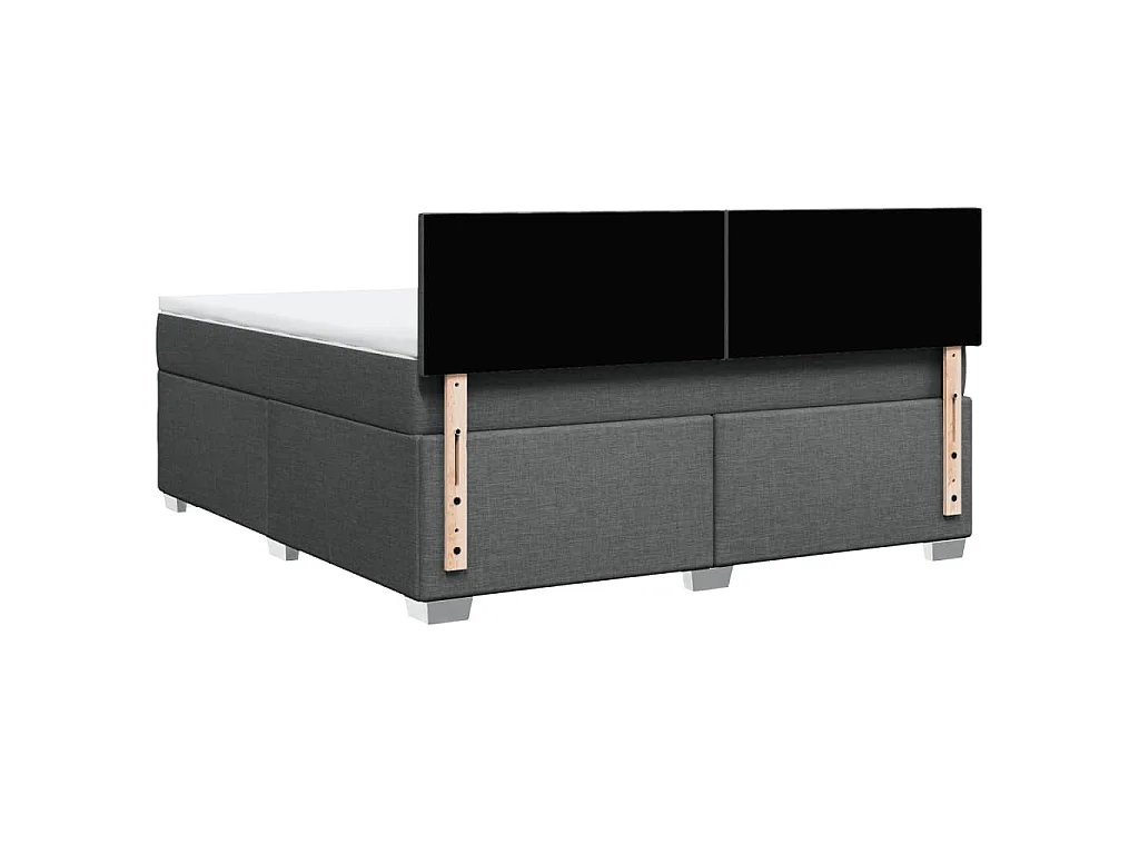 Boxspringbett mit Matratze Dunkelgrau 180x200 cm Stoff