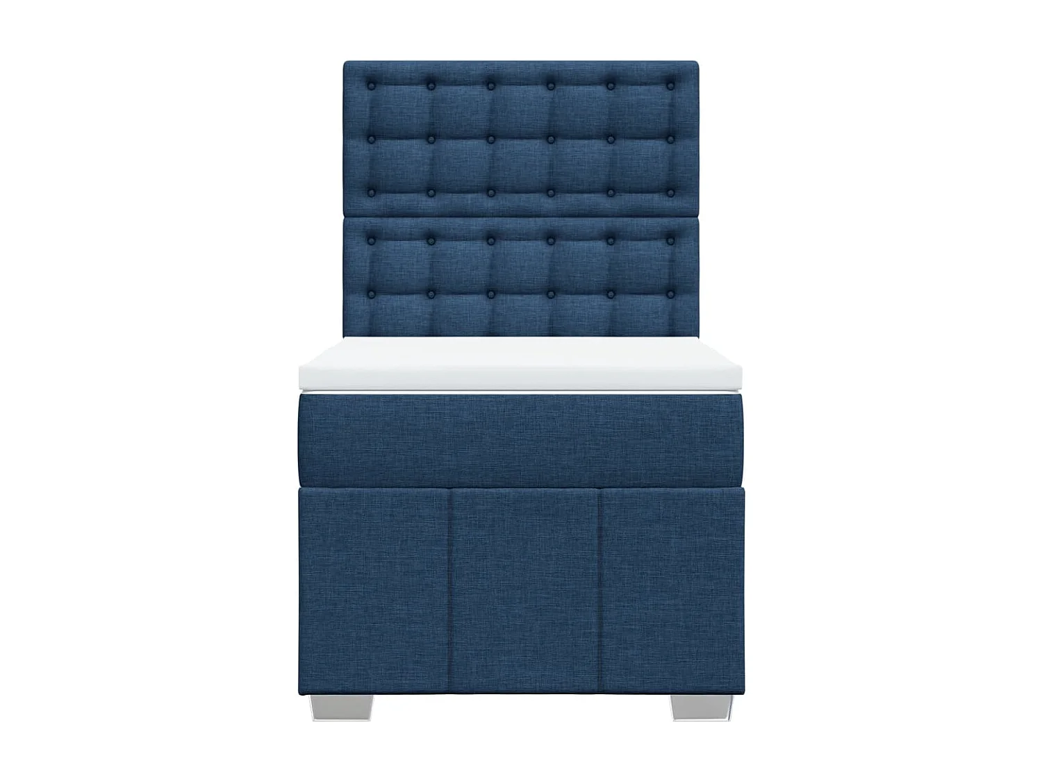 Cama com molas/colchão 90x190 cm tecido azul