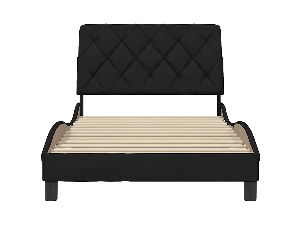 Estrutura de cama sem colchão 100x200 cm tecido preto
