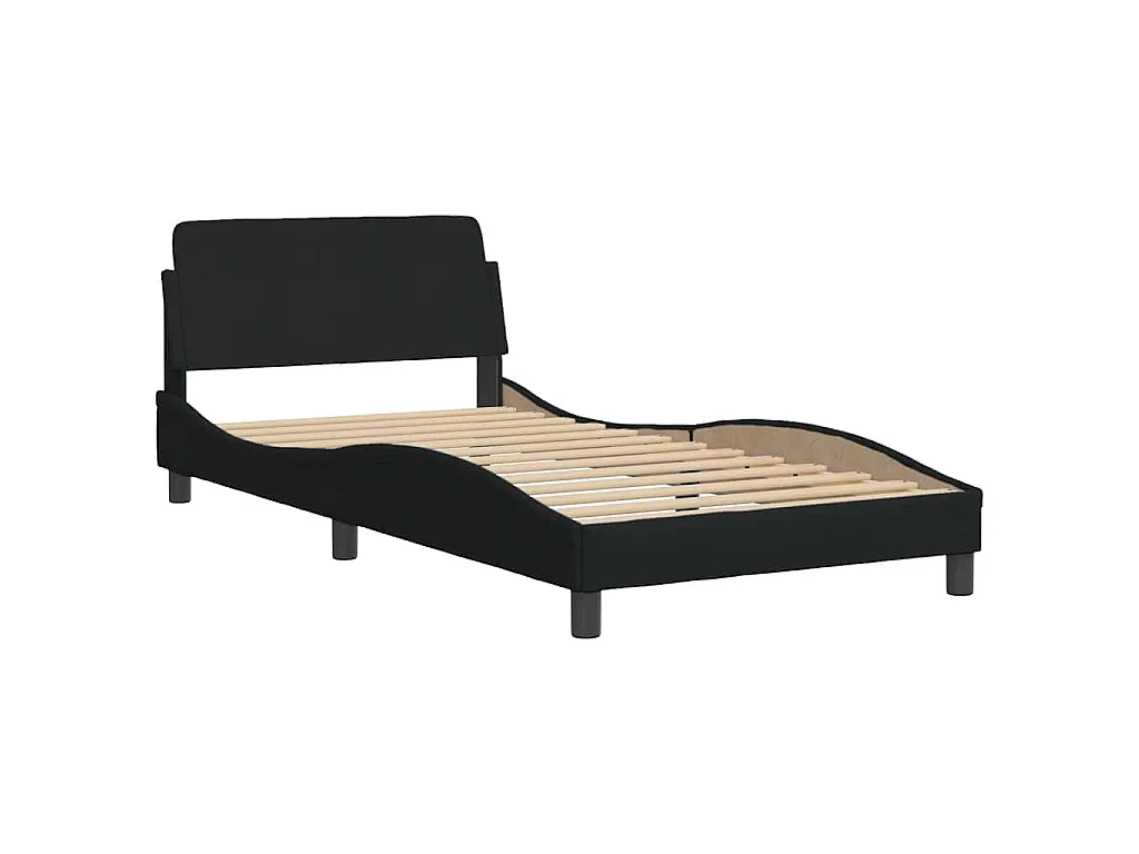 Estrutura de cama sem colchão 100x200 cm tecido preto