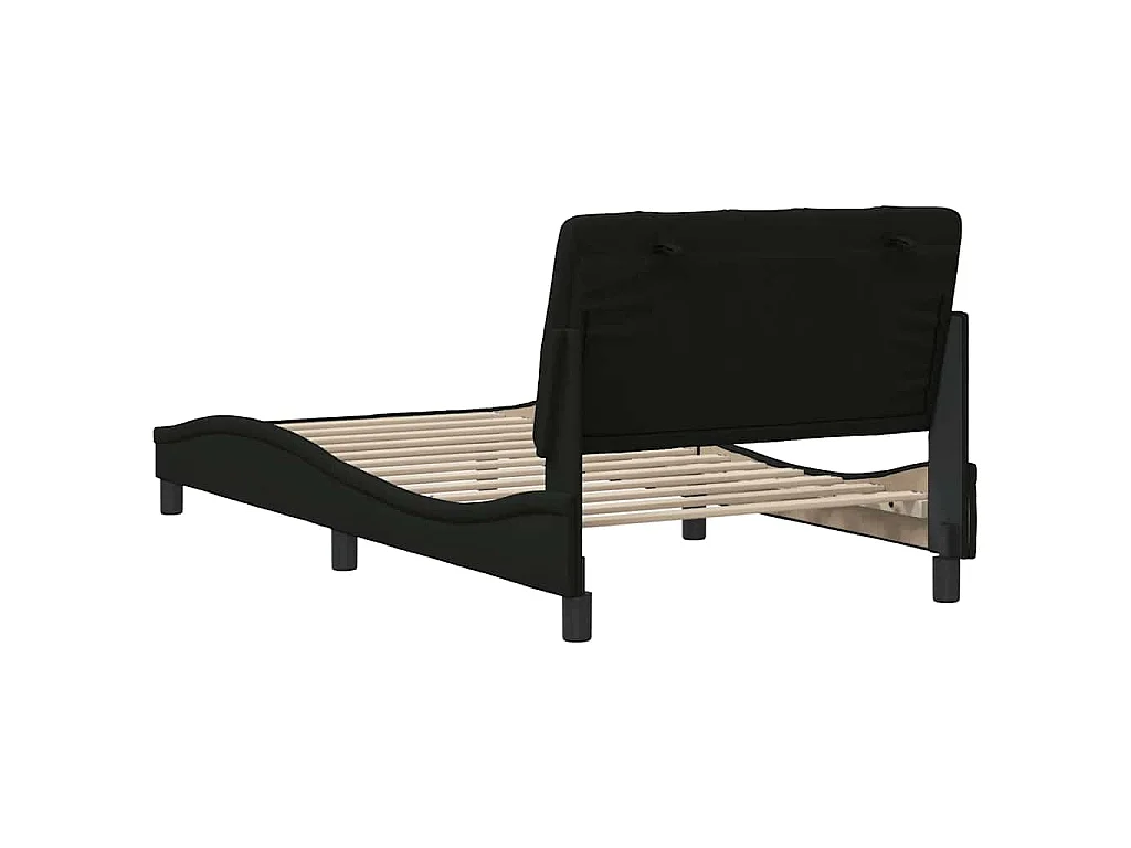 Estrutura de cama sem colchão 100x200 cm tecido preto