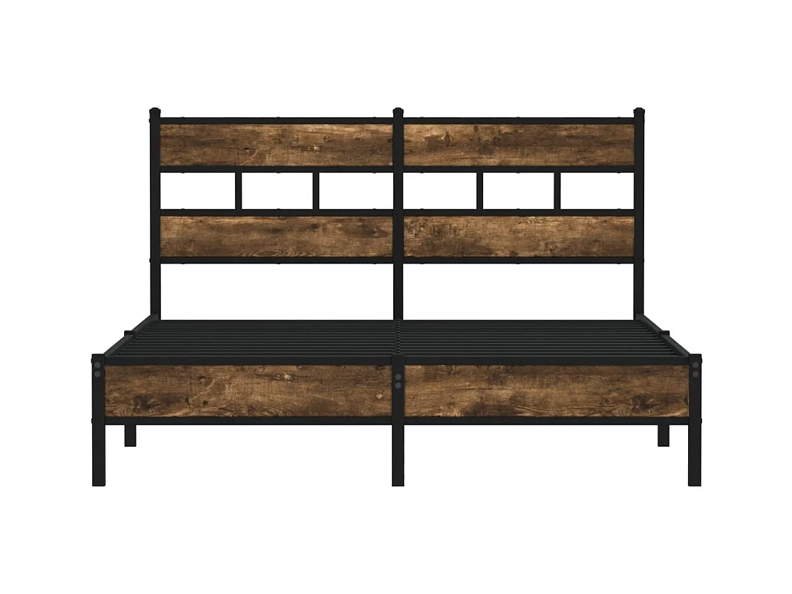 Estructura cama con cabecero sin colchón roble Sonoma 140x190cm