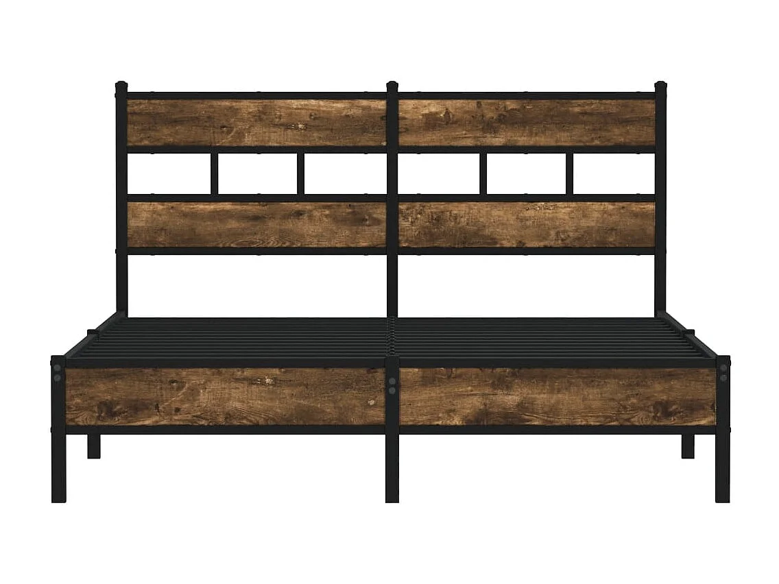 Bettgestell ohne Matratze mit Kopfteil Räuchereiche 140x190 cm