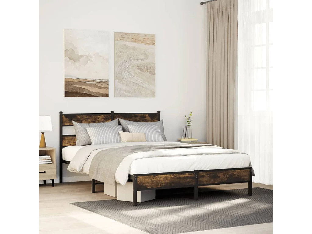 Cadre de lit sans matelas avec tête de lit 140x190 cm