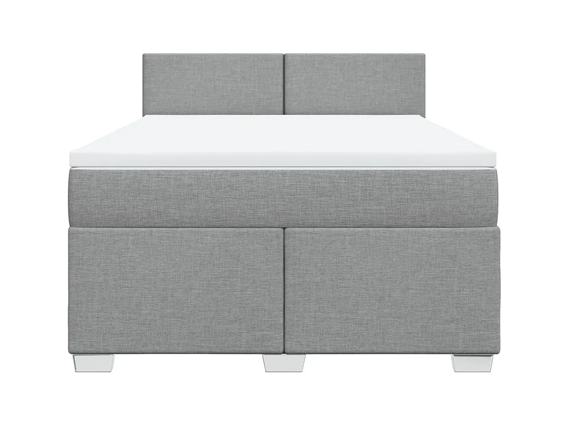 Sommier à lattes de lit avec matelas Gris clair 140x190cm Tissu