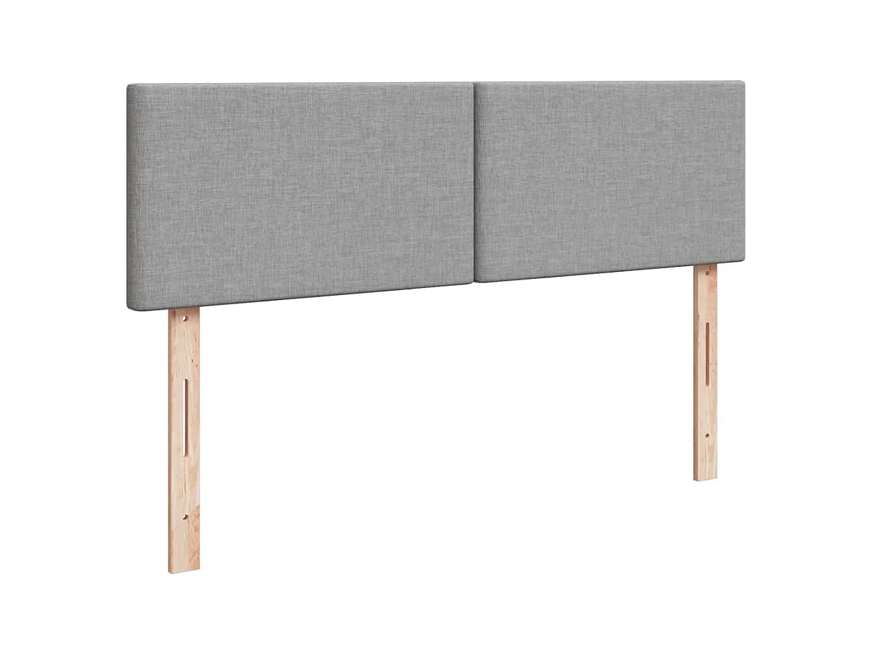 Sommier à lattes de lit avec matelas Gris clair 140x190cm Tissu