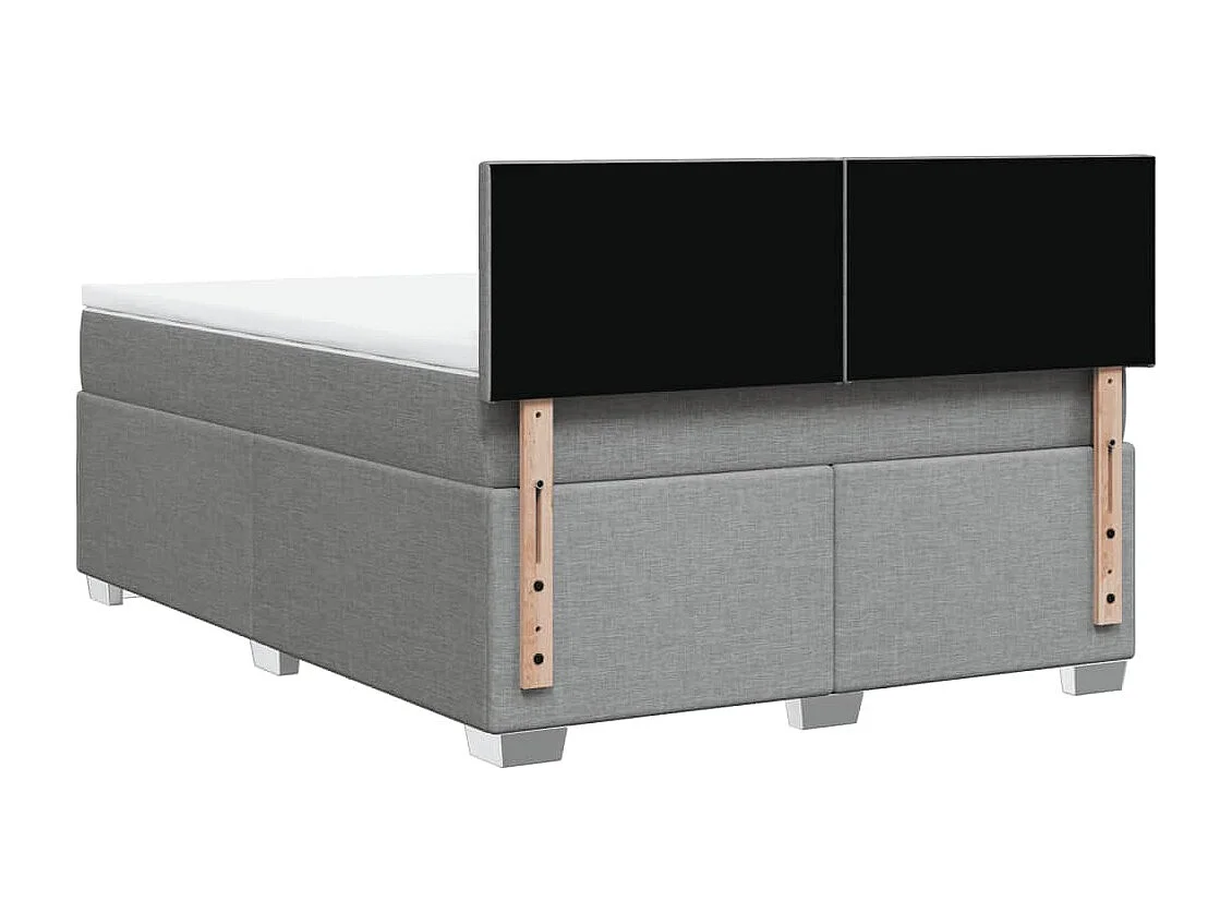 Sommier à lattes de lit avec matelas Gris clair 140x190cm Tissu