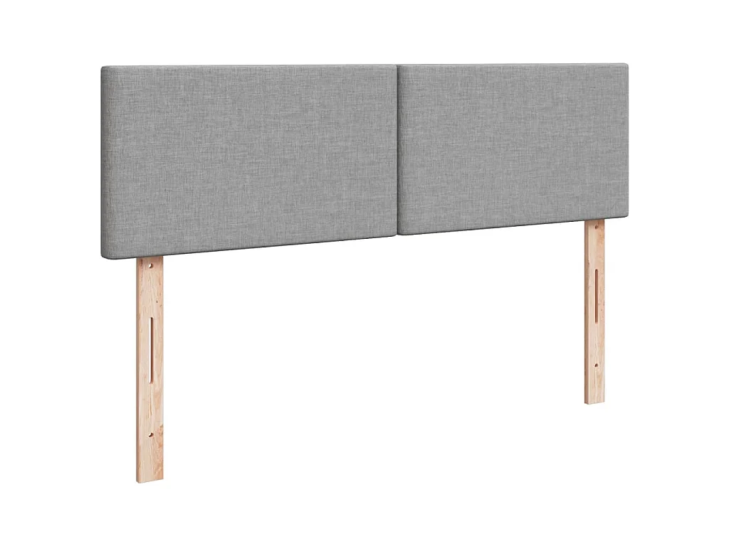 Cama box spring con colchón tela gris claro 140x190 cm