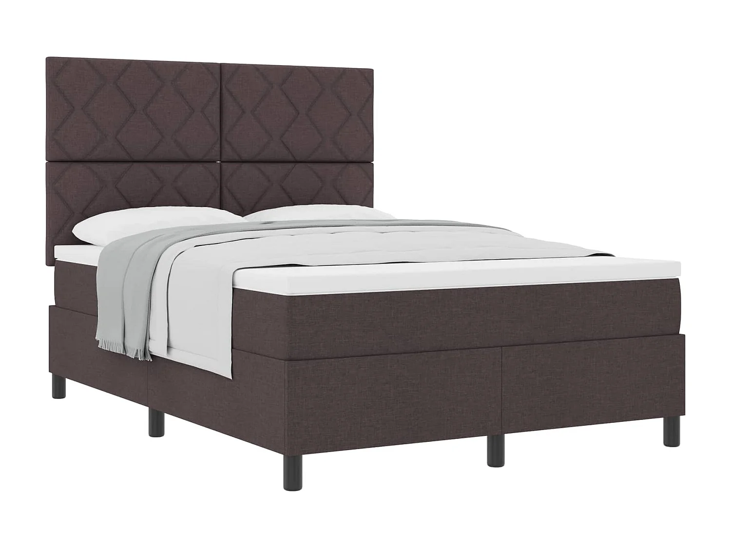 Boxspringbed met hoofdeinde Donkerbruin 140 x 200 cm Stof