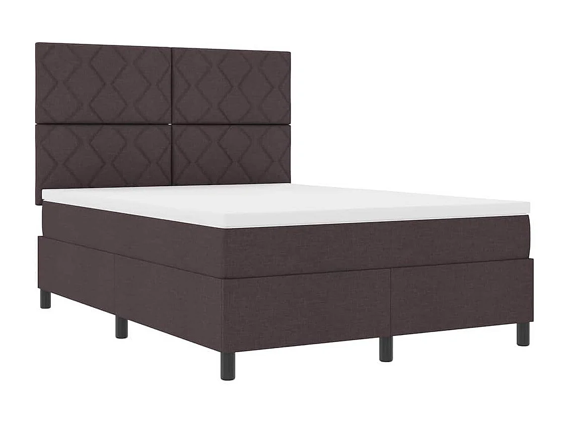 Boxspringbed met hoofdeinde Donkerbruin 140 x 200 cm Stof