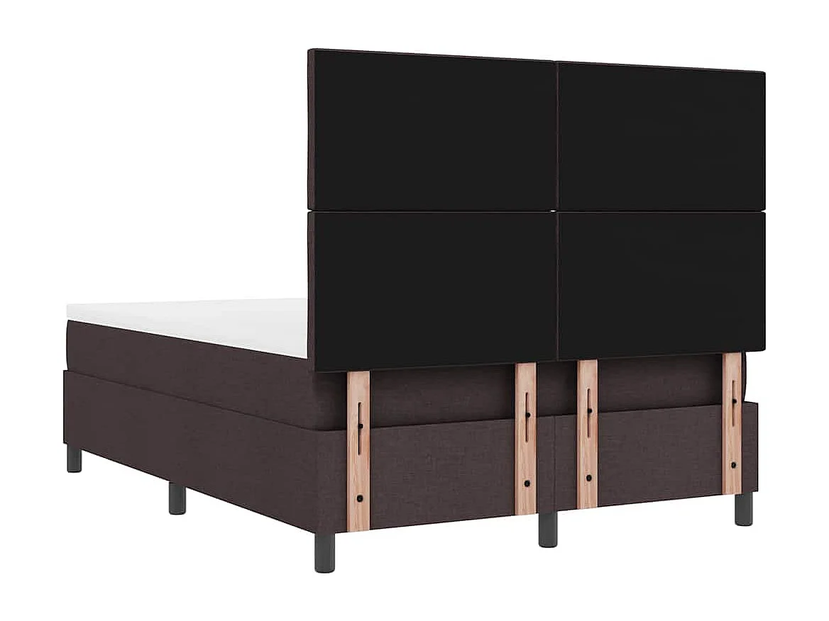 Boxspringbed met hoofdeinde Donkerbruin 140 x 200 cm Stof