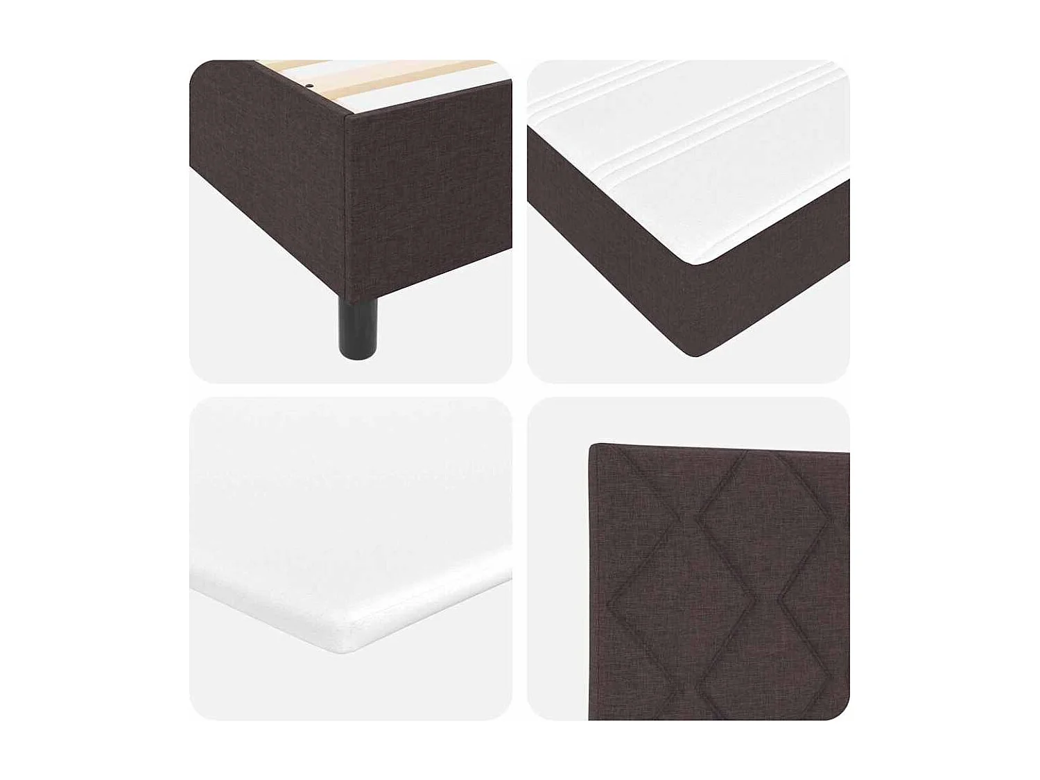 Boxspringbed met hoofdeinde Donkerbruin 140 x 200 cm Stof
