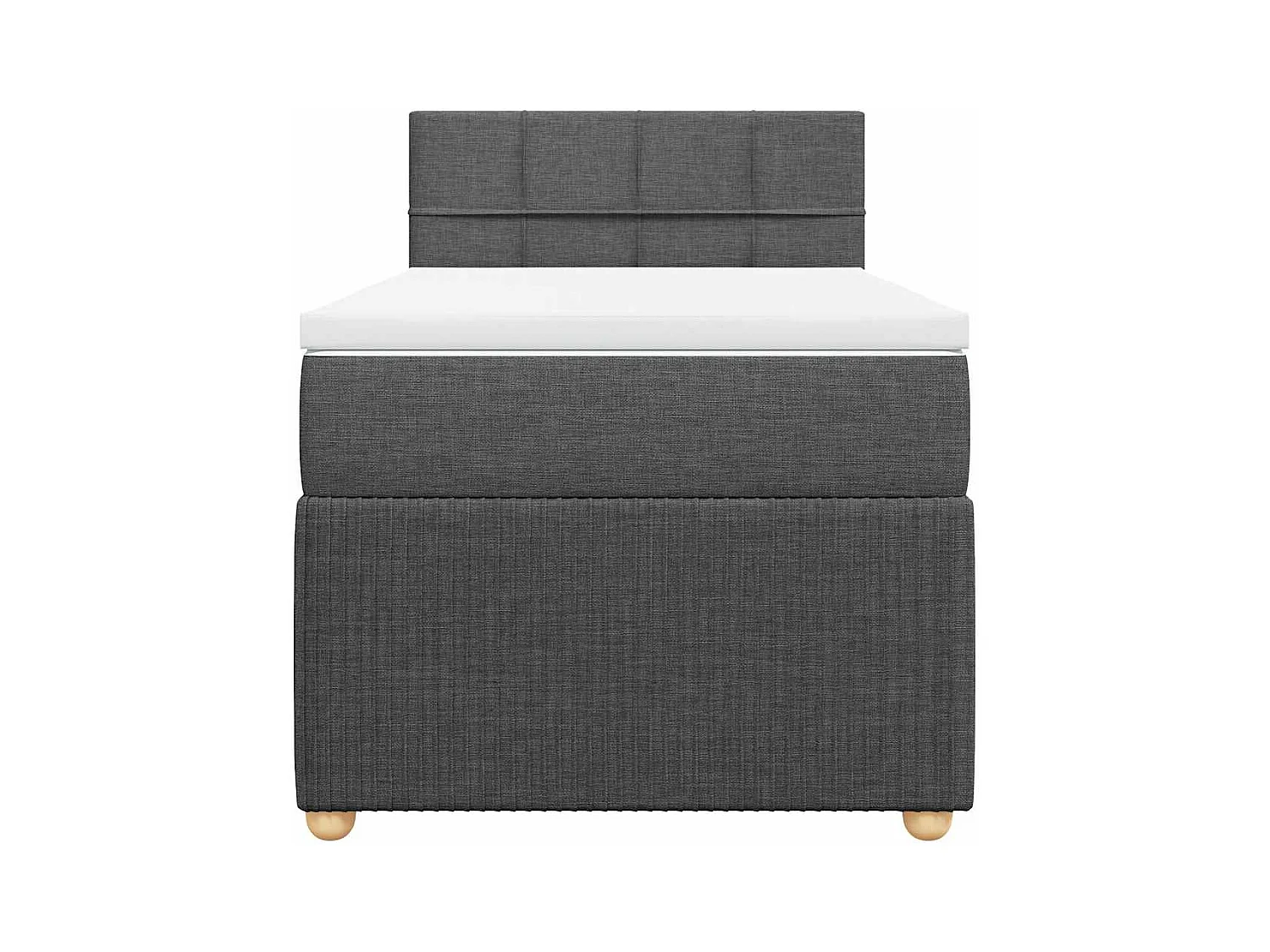 Sommier à lattes de lit avec matelas Gris foncé 90x200 cm Tissu