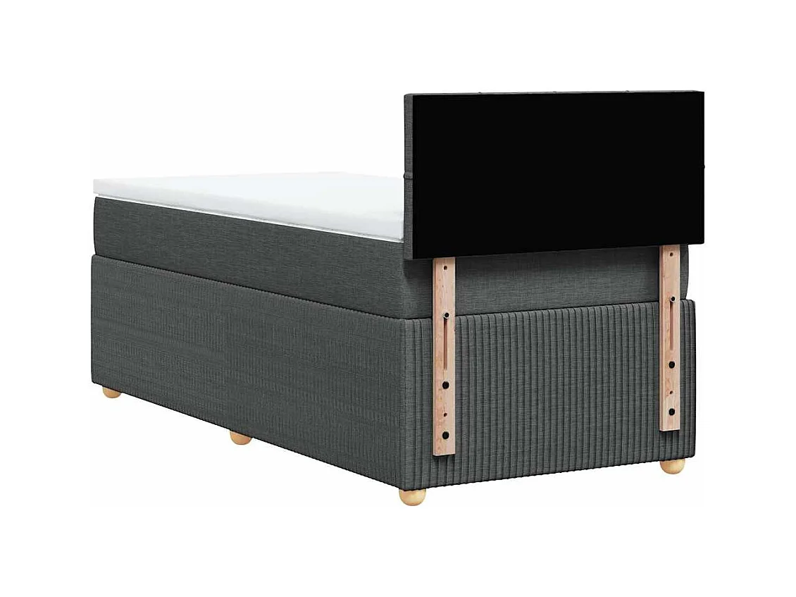 Sommier à lattes de lit avec matelas Gris foncé 90x200 cm Tissu