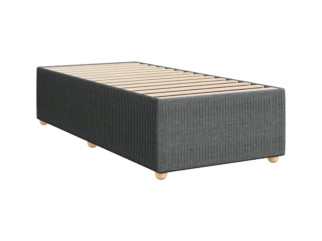 Sommier à lattes de lit avec matelas Gris foncé 90x200 cm Tissu