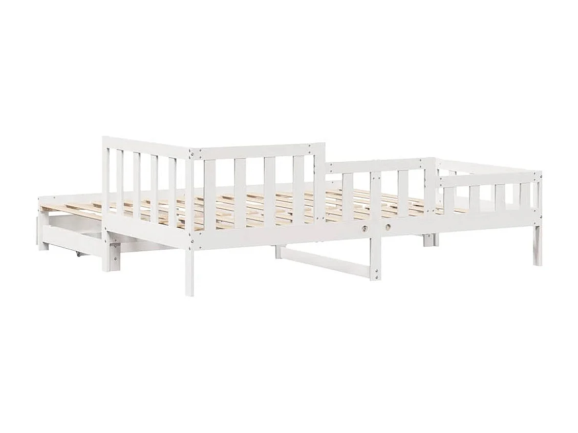 Tagesbett Ausziehbar mit Schubladen ohne Matratze Weiß 90x190cm