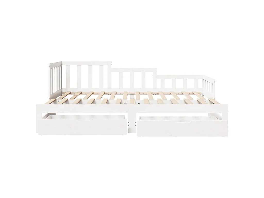Sofá cama nido con cajones sin colchón blanco 90x190 cm