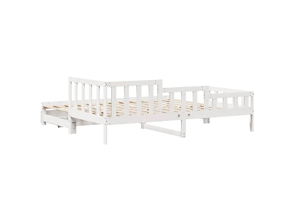 Sofá cama nido con cajones sin colchón blanco 90x190 cm