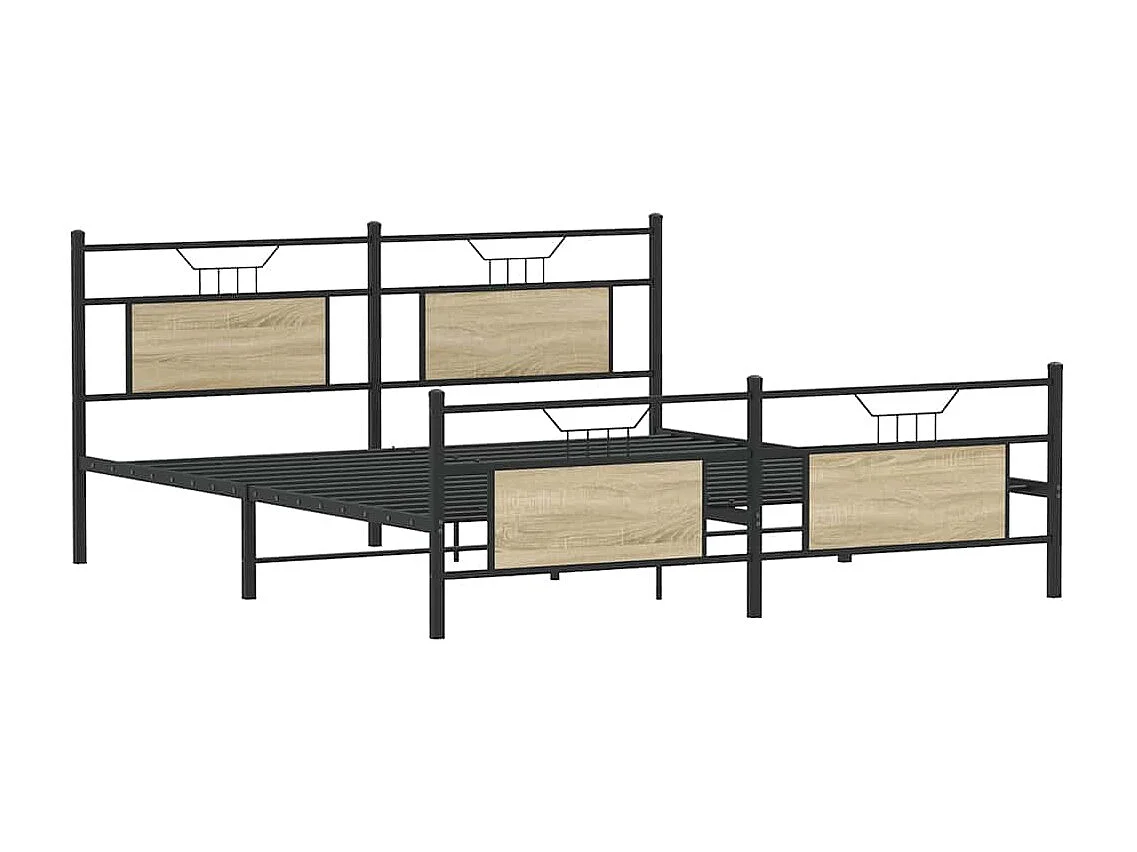 Bedframe zonder matras metaal sonoma eikenkleurig 160x200 cm