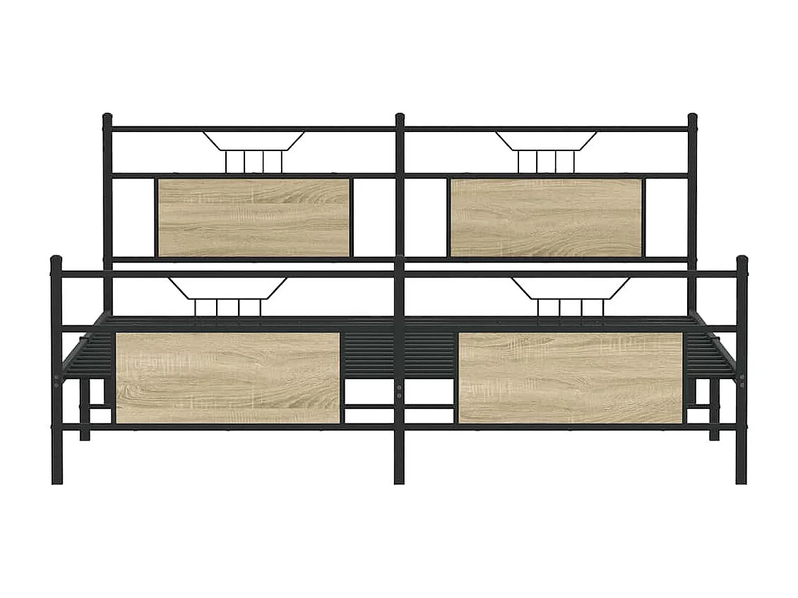 Bedframe zonder matras metaal sonoma eikenkleurig 160x200 cm