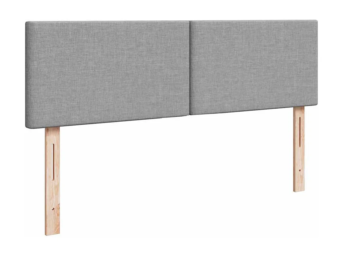 Cadre de lit ottoman et matelas gris clair 140x200 cm tissu