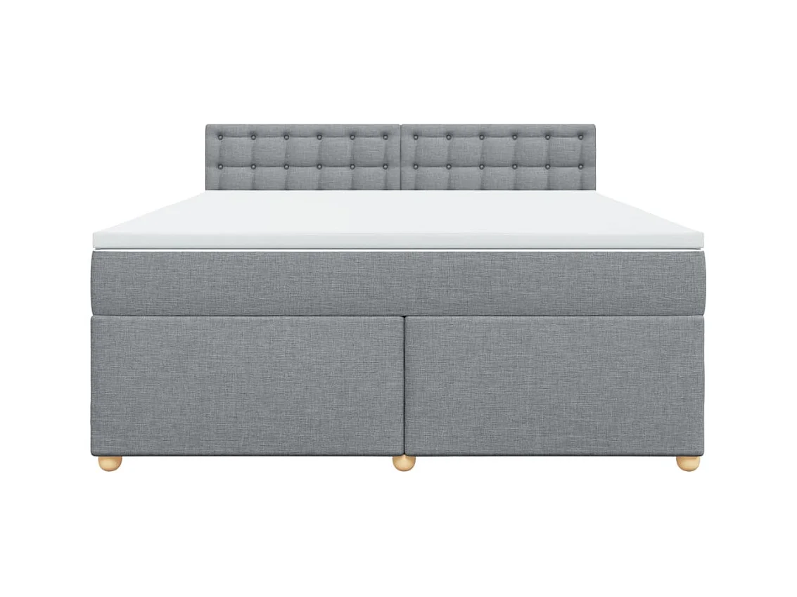 Sommier à lattes de lit avec matelas Gris clair 180x200cm Tissu