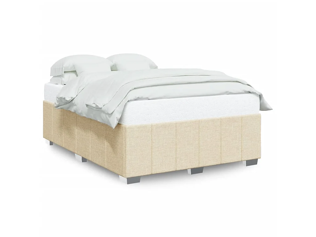 Bedframe zonder matras stof crèmekleurig 160x200 cm
