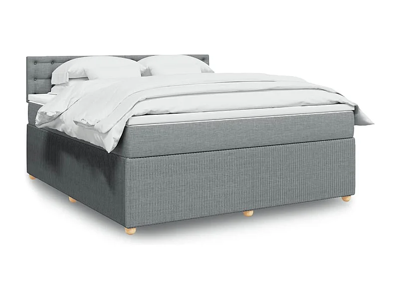 Boxspring met matras stof lichtgrijs 180x200 cm