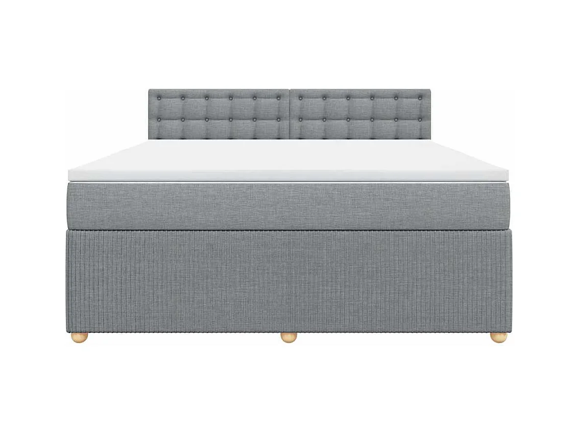 Boxspring met matras stof lichtgrijs 180x200 cm